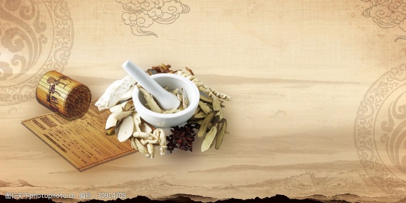 探秘古朴之美 复古中药背景图片素材中的本草风韵